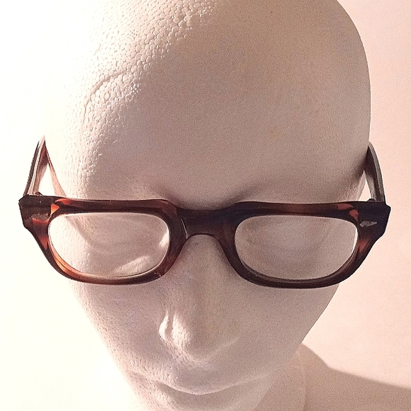 Vintage 1950s American Optical Company Unisex Tortoise Thick Eyeglass Frames - Picture 6 of 14